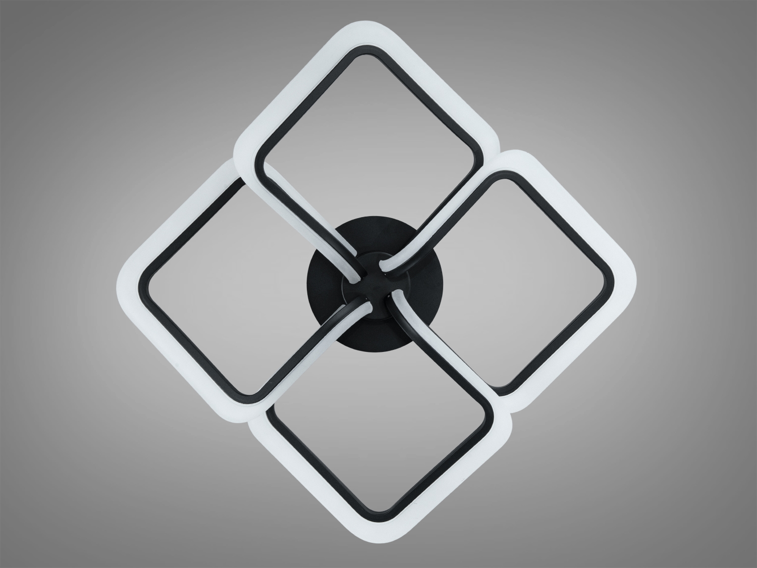 Світлодіодна потолочна люстра Diasha WG5146 чорна 65 Вт для освітлення 11-13 м² з геометричним дизайном і простим керуванням.