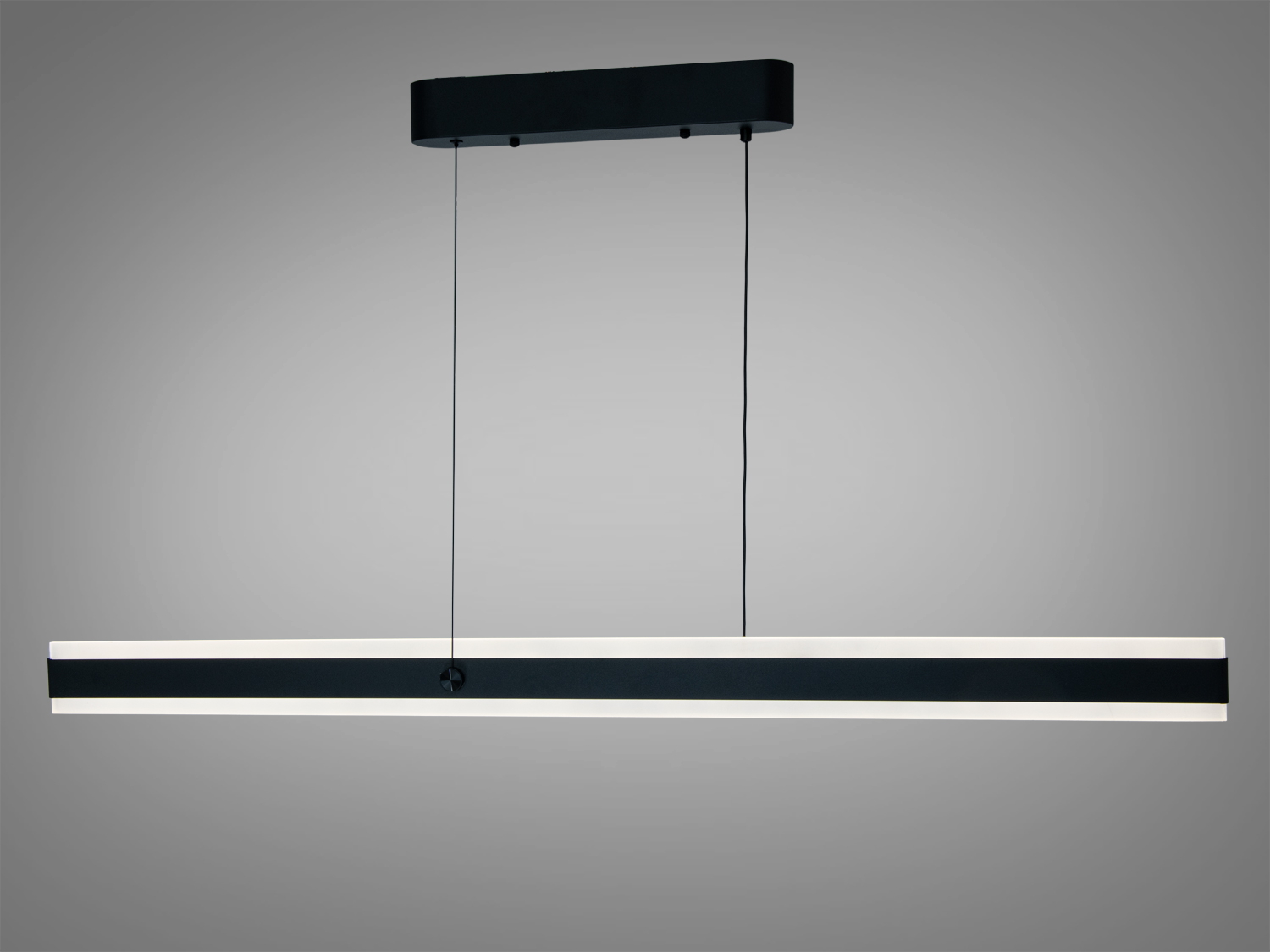 Підвісний світильник чорного кольору з лінійним дизайном та вбудованим LED-освітленням для офісів та сучасних інтер′єрів.