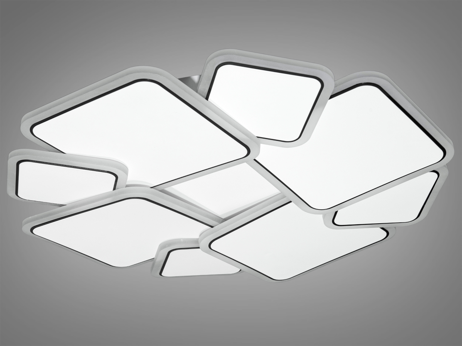 Яскрава LED панель у спальню з димером підходить на площу приміщення приблизно 10 кв.м. Застосовується для коридору, передпокою, залу, вітальні, кухні, спальні, їдальні, дитячої, тому що відсутні елементи, що б'ються.
Світильник зі своїм сучасним дизайном, що нагадує мінімалістичний арт-об'єкт, одразу привертає увагу своєю унікальною світлодіодною панеллю. Він ніби складений із геометричних фрагментів світла, що зливаються в єдине ціле. М'яке сяйво, що випромінюється навколо його обрисів, надає кожному променю відчуття метафізичної теплоти та легкості, що розчиняє межі між реальним та уявним.
Світлодіодний світильник має кілька режимів: холодний 6000К, нейтральний 4100К, теплий 3200К. Регулювання яскравості люстри від 5 до 100% відбувається за допомогою пульта дистанційного керування, що входить до комплекту. Кожне включення вимикання по черзі переводить люстру за такими режимами: холодне світло, тепле світло, нейтральне світло.
Світильник світить яскраво, але не сліпить за рахунок матеріалу &ndash; акрилу, до того ж цей матеріал дуже міцний &ndash; його важко зашкодити.
Кріпиться до підвісних, натяжних, звичайних стель.